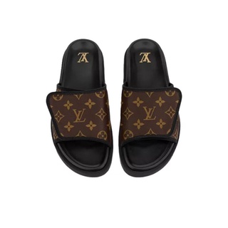 s oes รองเท้าผู้หญิง✗ﺴ✈Louis Vuitton/lv รองเท้าแตะฤดูร้อนของผู้หญิงสวม Miami mules Velcro รองเท้าแตะใหม่ 2021