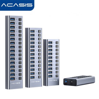 ราคาACACASIS อุปกรณ์ต่อพ่วง USB 3.0 10 พอร์ต รองรับ การชาร์จ BC1.2 พร้อมอะแดปเตอร์ USB 12V สำหรับ คอมพิวเตอร์ตั้งโต๊ะ
