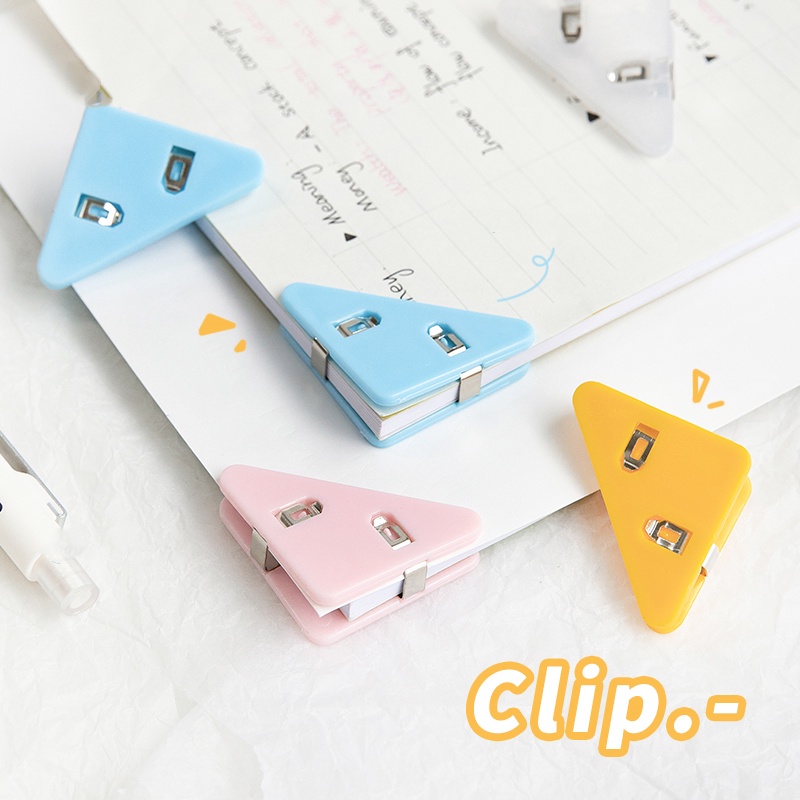 5ชิ้นมินิสีมุมคลิปชุดโปร่งใสและของแข็งที่มีสีสันหน้าผู้ถือคลิปหนีบกระดาษหนีบไฟล์ดัชนีภาพสํานักงานโรงเรียน ข6692