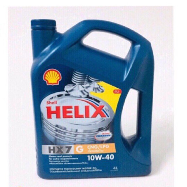 น้ำมันเครื่องกึ่งสังเคราะห์ Shell HELIX HX7 10W-40 CNG/LPG ขานาด 4 ลิตร