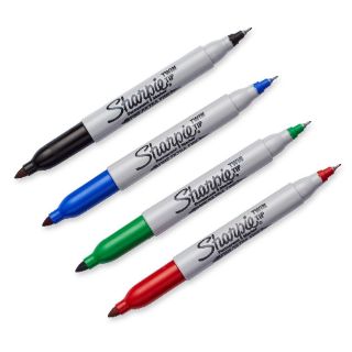 ปากกา permanent 2 หัว sharpie สีดำ/น้ำเงิน