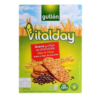 คุกกี้ธัญพืชผสมช็อกโกแลตชิพ Gullon Vitalday5 Grains And Chocolate Chips 240g.