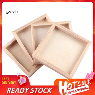 ♚YJY♚Wood Plate Tray Bottom Rack Pallet for Six-Sided Painting Building Block Toy