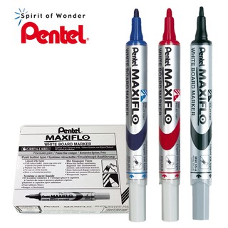 Pentel Whiteboard ปากกาไวท์บอร์ด เพนเทล MWL5S หัวกลม กล่องละ 12 ด้าม