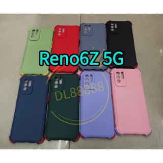 Reno6Z 🔥ตรงรุ่น🔥✨พร้​อมส่งใน🇹🇭✨เคสTPUนิ่มสีพื้นปุ่มสี For Oppo Reno6Z 5G / Reno6 Z 5G / Reno 6Z 5G / Reno 6Z / 6Z