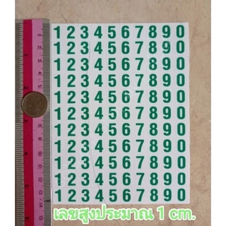 สติ๊กเกอร์ตัวเลขอาราบิค สูง1cm. พื้นใส ไดคัทสี่เหลี่ยม เลขจิ๋ว ติดแป้นพิมพ์ DIY สื่อการเรียนการสอน