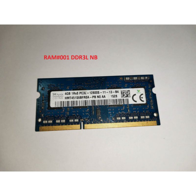 RAM Notebook DDR3L 4GB สินค้ามือสอง