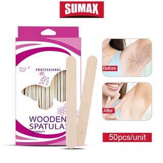 SUAMAX ชุดไม้กำจัดขนแบบใช้แล้วทิ้ง 50 แท่ง แท่งแว็กซ์ 50G