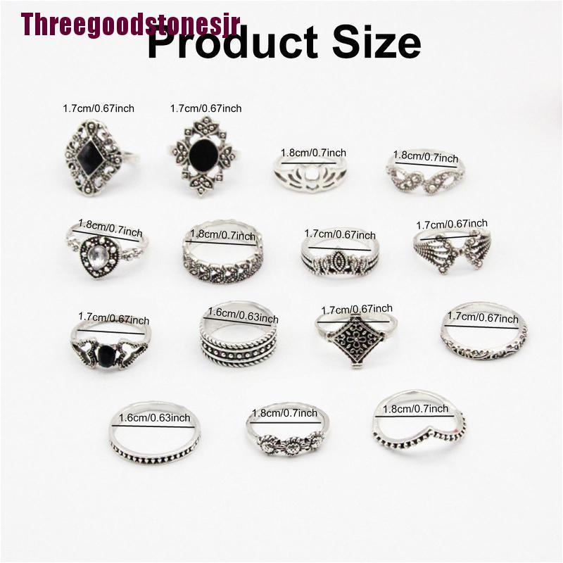 Trvn Vintage Silver Knuckle Rings Set Simple Stackable Finger Rings