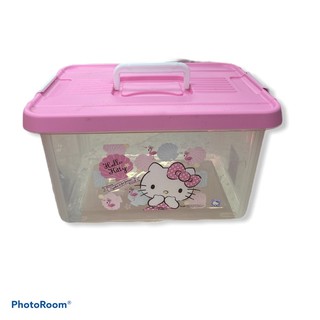 Super Lock กล่องอเนกประสงค์ มีหูหิ้ว Hello Kitty Container ลายลิขสิทธิ์แท้ คิตตี้ สีชมพู #6642 ความจุ 8.5 ลิตร มีหูหิ้ว