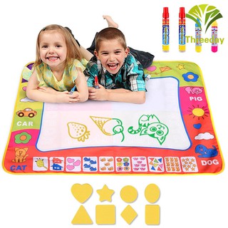 3D❤ Water Drawing Mat Large Doodle Mat Painting Board Writing Mats with 4 Pens 8 Molds Kids Learning