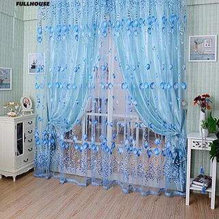 🌹♥ ผ้าม่าน Tulle ดอกไม้ Voile ม่านหน้าต่างผ้าม่าน Sheer Scarves Valances