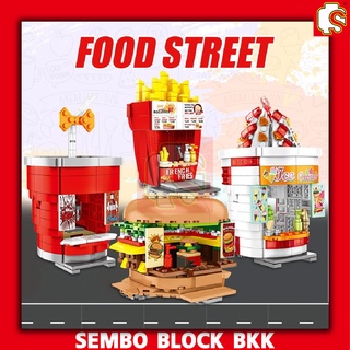 ชุดบล็อคตัวต่อ SEMBO BLOCK ร้านค้า Street Food ตัวต่อร้านค้า SD601055-SD601058