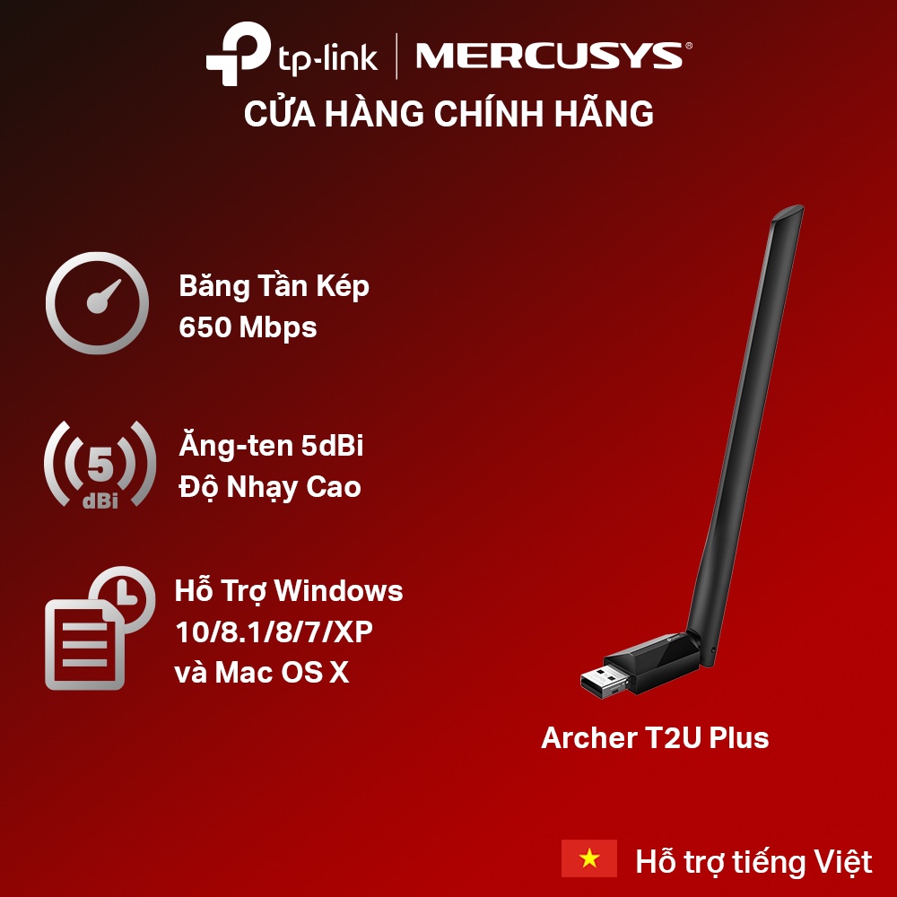 TP-Link Archer T2U / T2U Nano/ T2UB Nano/ T2U Plus Dual Band AC 600Mbps USB Wifi Adapter