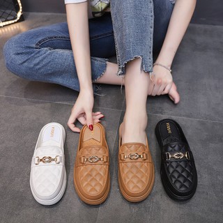 ราคา2022 ลำลองสไตล์เกาหลี ฤดูร้อนเกาหลีรอบหัวรองเท้าแตะผู้หญิงพื้นนุ่มและรองเท้าแตะ