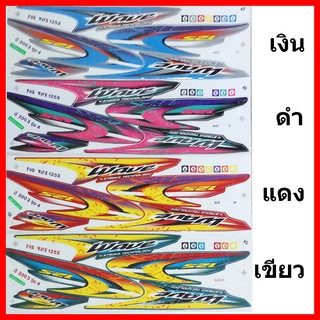 สติ๊กเกอร์ wave 125r ปี 2003 รุ่น 4 เคลือบเงาแท้ทั้งแผ่น