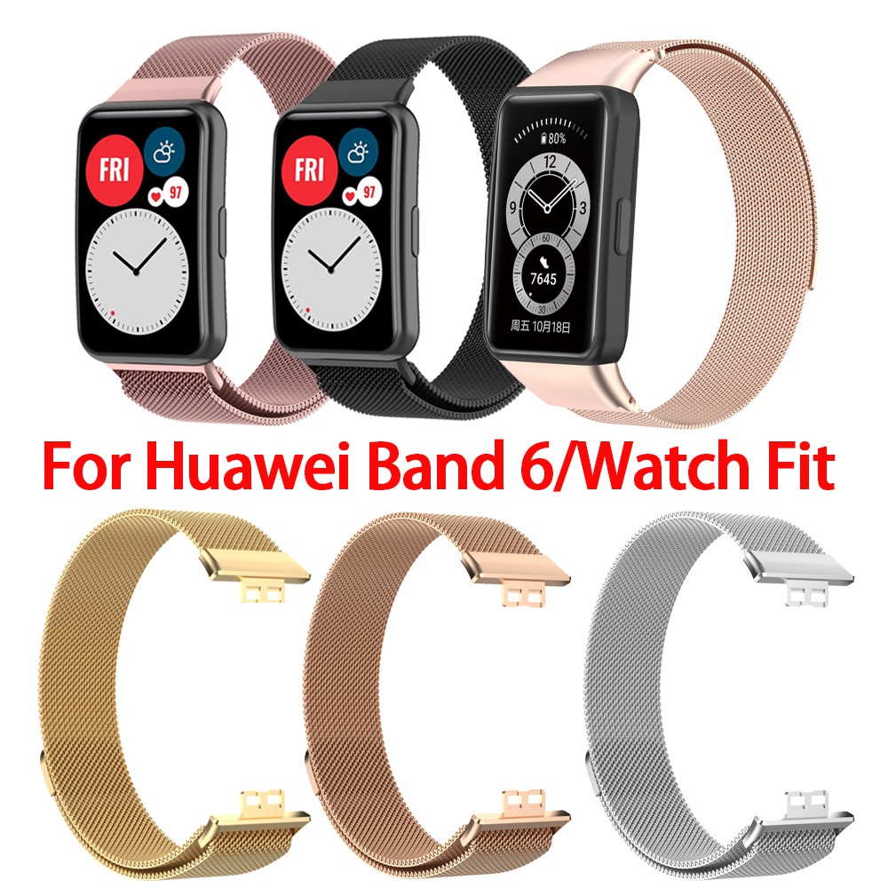 huawei band 6 สาย สายนาฬิกาข้อมือ สแตนเลส สำหรับ huawei watch fit band 6 นาฬิกาอัฉริยะ