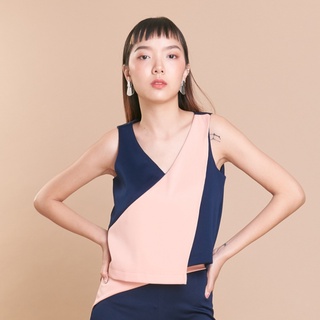 2 Tone Sleeveless (Navy x Peach)