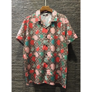 เสื้อเชิ้ต กุชชี LES POMMES SHIRT Size  L - 3XL การันตีความเหมือนที่สุดให้เลยถ่ายสดจากสินค้าจริง100%