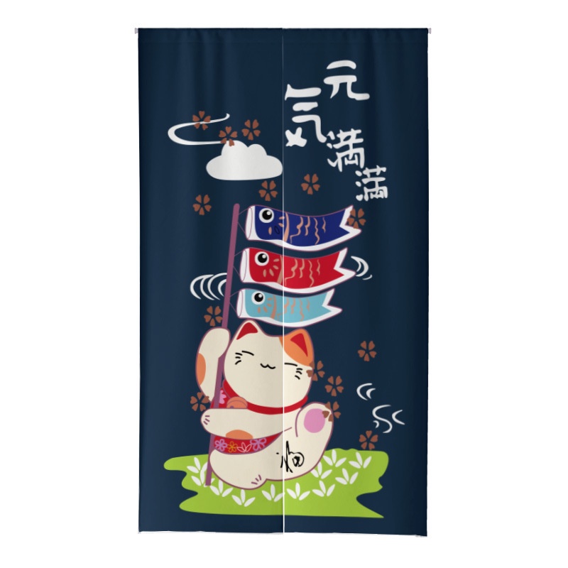 แนะนำ ผ้าม่าน ผ้าม่านประตู ผ้าลินิน แบบหนา ลายแมวนําโชค สไตล์ญี่ปุ่น สําหรับตกแต่งบ้าน ห้องครัว ร้านซูชิ ราคาพิเศษ มีเก็บเงินปลายทาง