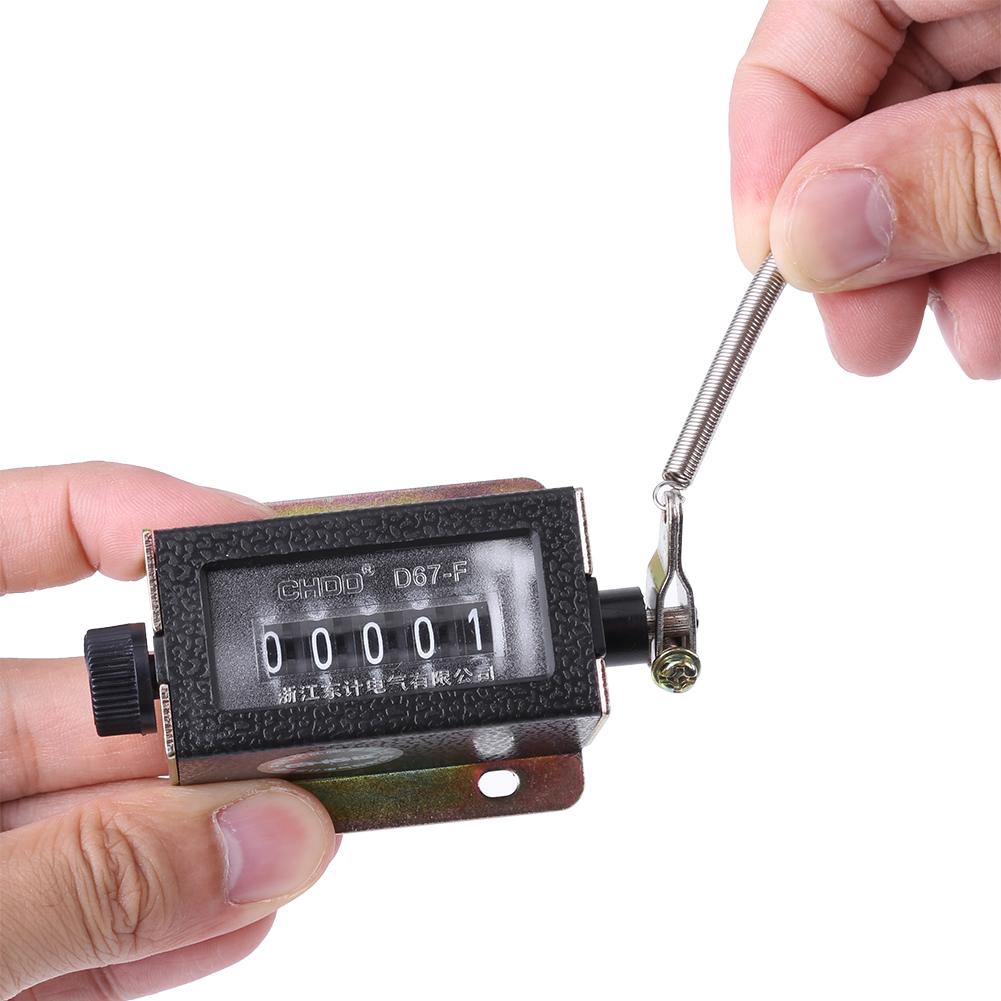 Yoaushop Digit Mechanical D67-F 5 เครื่องนับแบบรีเซ็ตได้ Tally Stroke Hand Manual Pull