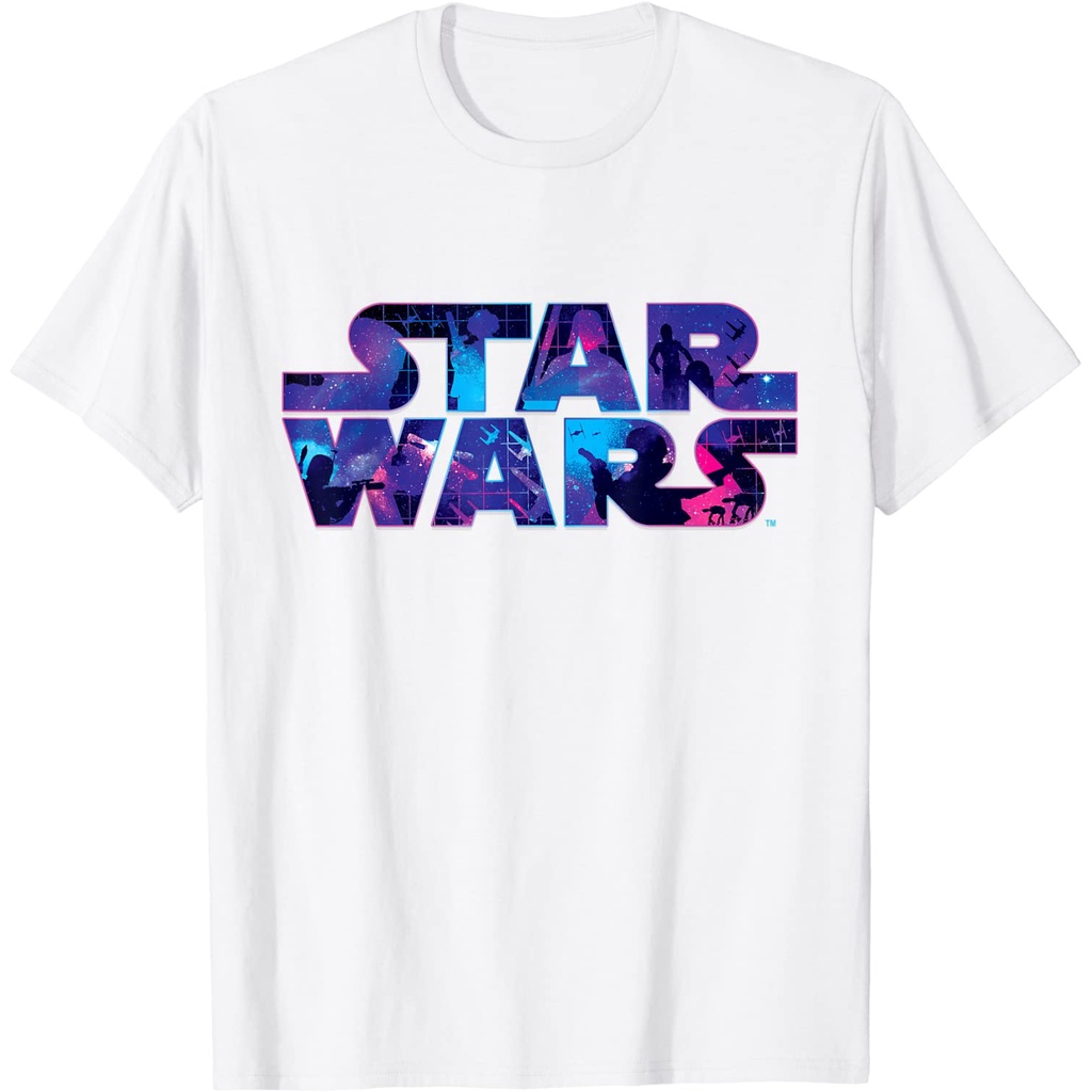 เสื้อยืดผ้าฝ้ายพรีเมี่ยม เสื้อยืด พิมพ์ลายโลโก้ Star Wars 90s สไตล์เรโทร สําหรับผู้ใหญ่