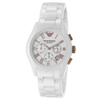 Emporio Armani Ceramica Chronograph White Dial White Ceramic AR1416(Black)