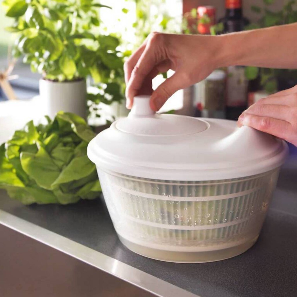 ikea ที่สลัดน้ำผัก, ขาว เครื่องสลัดน้ำผัก อิเกีย ตะกร้าล้างผัก ใช้ใช้เสิร์ฟอาหารได้ เช่น สลัด