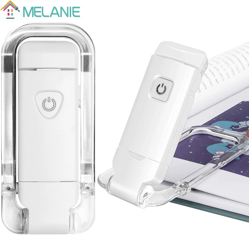 โคมไฟอ่านหนังสือ LED แบบคลิปหนีบ ปรับได้ คุณภาพสูง 11.5*5.8*2.1 ซม. / ไฟอ่านหนังสือ ประหยัดพลังงาน ชาร์จ USB ถนอมสายตา / เลนส์หมุนได้ แบบพกพา หรี่แสงได้ ไฟกลางคืน