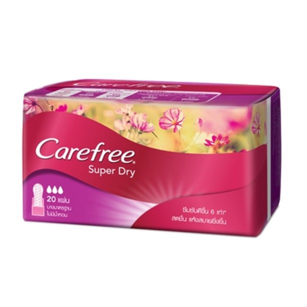 แคร์ฟรี Carefree ซุปเปอร์ดราย แผ่นอนามัย 20 แผ่น บางมาตรฐาน มี 4สูตร ซึมซับดี สดชื่น แห้งสบายยิ่งขึ้น - รูปที่ 5