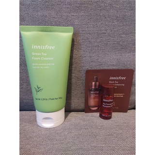[แถม Jeju Toner 15ml และ Ampoule 1ml] Innisfree Green tea foam cleanser (150g) อินนิสฟรี โฟมล้างหน้า ชาเขียว
