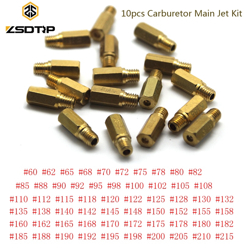 ZSDTRP 10pcs คาร์บูเรเตอร์หลัก Jet Kit M5 หลัก Jet สําหรับ Keihin OKO/เส้นทแยงมุม/PWK/BD/CRS/ FCR/FCR-MAX/PD/PE/ PJ/PWM คาร์บูเรเตอร์หลัก Jet