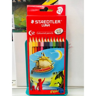 ดินสอสีไม้ Staedtler Luna แบบด้ามยาว 12 สี พร้อมกบเหลา