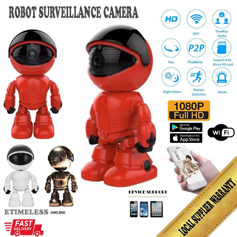 สมาร์ทการติดตามอัตโนมัติกล้องหุ่นยนต์ควบคุมหมุน 1080P หุ่นยนต์กล้องวงจรปิด Yoosee Ycc365 Plus App Wi