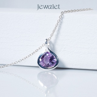 JEWALET AMETHYST LOTUS SILVER FANCY PENDANT จี้เงิน อเมทิสต์  ดอกบัวแฟนซี  7.5 มม.