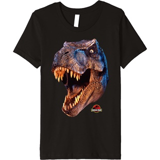 เสื้อยืด ผ้าฝ้ายแท้ พิมพ์ลายกราฟฟิค Jurassic Park Big T-Rex Head พรีเมี่ยม แฟชั่นสําหรับผู้ชาย