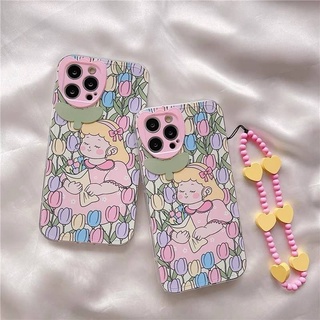 สอบถามก่อนกดสั่ง เคสโทรศัพท์ เคสทิวลิป เคสลายดอกไม้ ทิวลิป ชมพู เด็กผู้หญิง หัวใจ คลุมกล้อง เคสแถมสาย สายคล้อง ลูกปัด