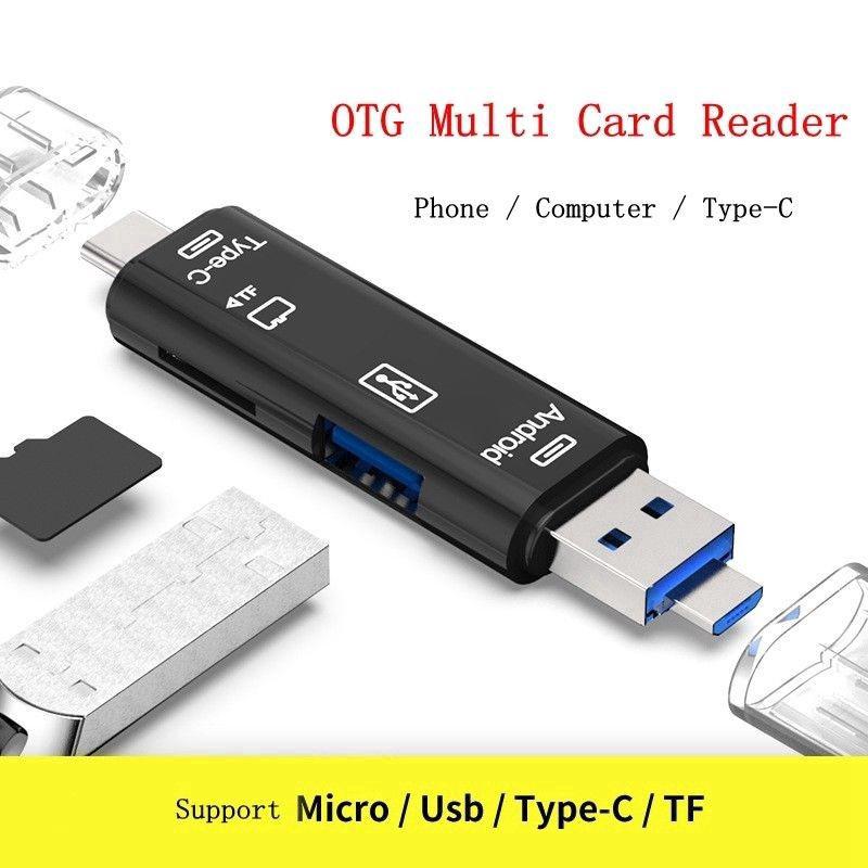 5 in 1 อะแดปเตอร์ การ์ดรีดเดอร์ Type-C Micro OTG