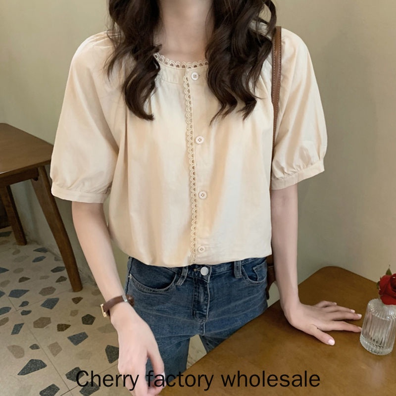 เสื้อคอกลม แขนสั้น ทรงหลวม สไตล์เกาหลี แฟชั่นสําหรับผู้หญิง