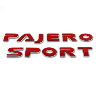 Logo โลโก้ 3D PAJERO SPORT 11 ชิ้น สีแดง สำหรับ Mitsubishi Pajero Sport Montero ปี 2015-2018