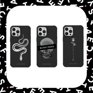 Casetify เคสโทรศัพท์ซิลิโคน TPU แบบนิ่ม ลาย BLVCK ROSE SNAKE สําหรับ iPhone X XS XR 11 12 13 14 Plus Pro Max