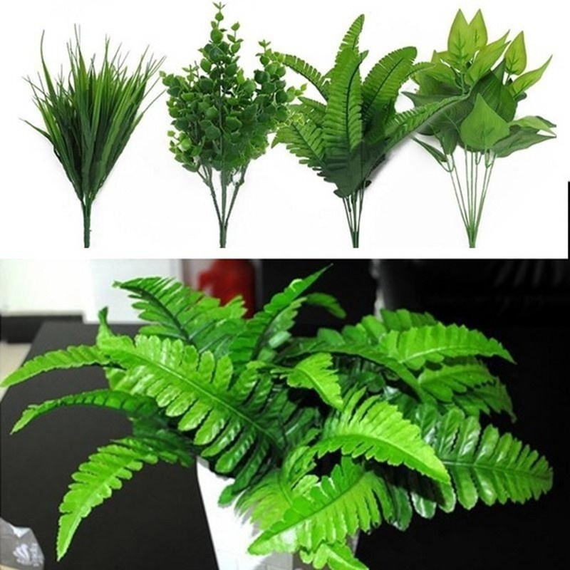 1 ชิ้น ใบไม้ประดิษฐ์ สีเขียว ส้อม 7 หญ้าเปอร์เซีย กระถางดอกไม้ ขนาดเล็ก จัดสวน ห้องนอน ตกแต่งบ้านจําลอง