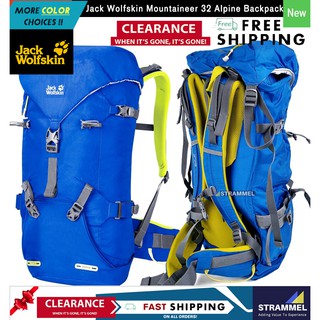 กระเป๋าเป้สะพายหลัง ลาย Jack Wolfskin Mountaineer 32 Alpine สําหรับเดินป่า ปีนเขา กลางแจ้ง