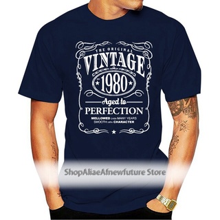 ใหม่ เสื้อยืดแขนสั้น ลาย 1980 Aged To Perfection สไตล์วินเทจ ของขวัญวันเกิด สําหรับผู้ชาย Mhkico56Dlamaj70