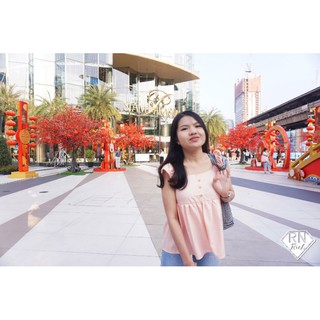 เสื้อแขนตุ๊กตาระบาย กระดุม 3 เม็ด อก 34-36" ยาว 23"