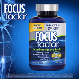 Focus factor 180 เม็ด Exp.07/2024 Nutrition For the Brain บำรุงสมองเพิ่มความจำสมาธิ