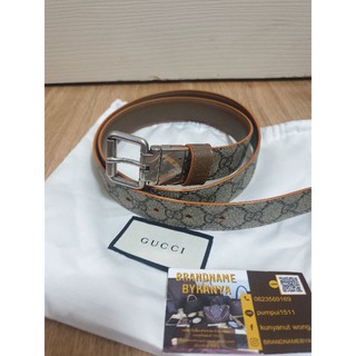 gucci belt 3cm. หัวเหล็ก ยาว90cm. แท้100%