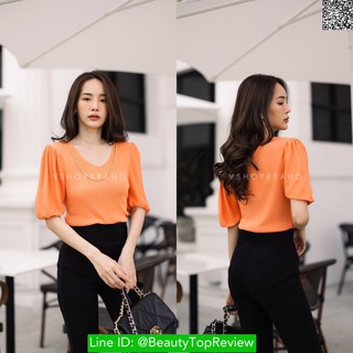 VSH270-Orange เสื้อผ้าริบ เนื้อผ้ายืด