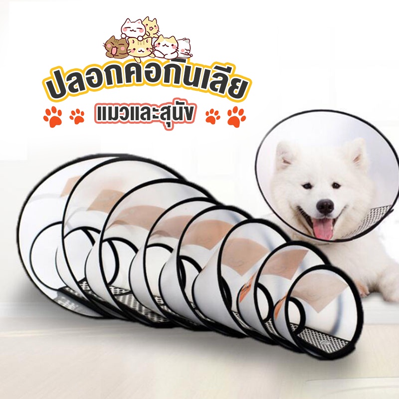 No.99 ลำโพงกันเลีย ปลอกคอกันเลีย คอลล่าแมว คอลล่าสุนัข ปลอกคอกันเลีย สำหรับสุนัขและแมว กันเลีย 8 ขนาด