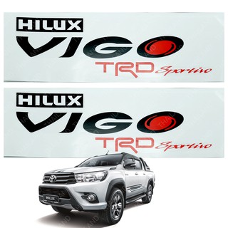 Sticker สติ๊กเกอร์ VIGO TRD วีโก้ สีดำ+แดง สำหรับ Toyota Hilux Vigo ปี 2004-2014